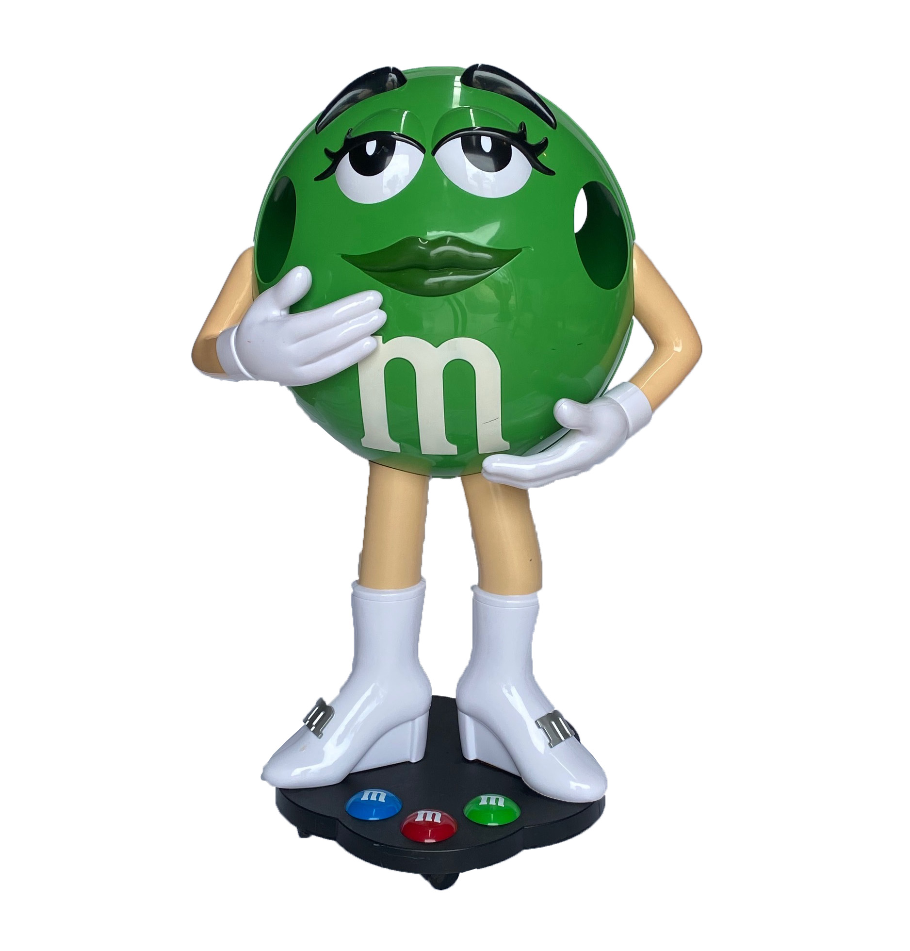Three Dimensional Green M&M Store Display Figure
